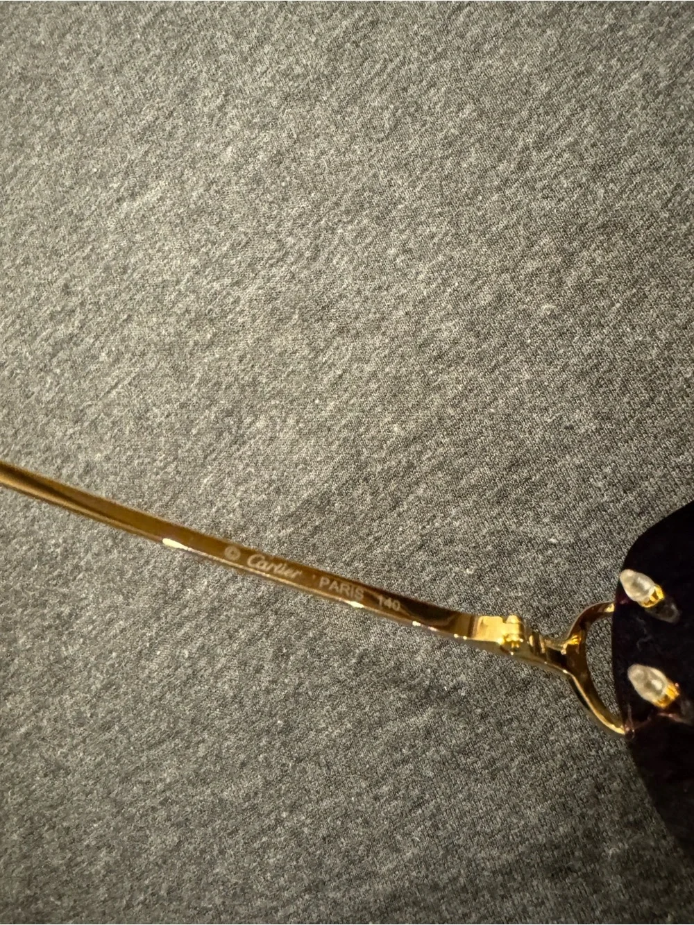 Cartier Gold Frame Sunglasses Wires